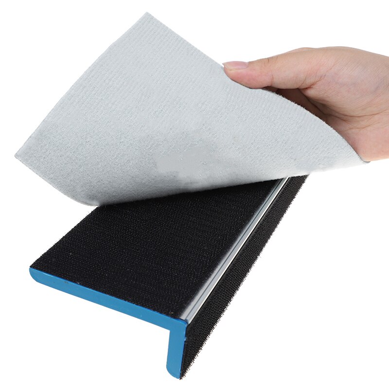 Herramienta de lijado de esquina interior de 90 grados para acabado de paneles de yeso, soporte de papel de lija, lijadora, papel de lija adhesivo