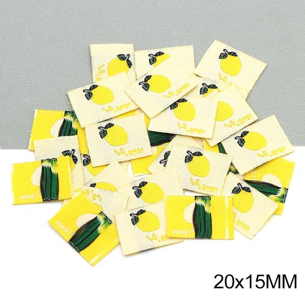 Etiquetas de frutas hechas a mano para ropa de niños, etiqueta de cereza, fresa, limón, hecha a mano, bordada, 50 piezas: 05