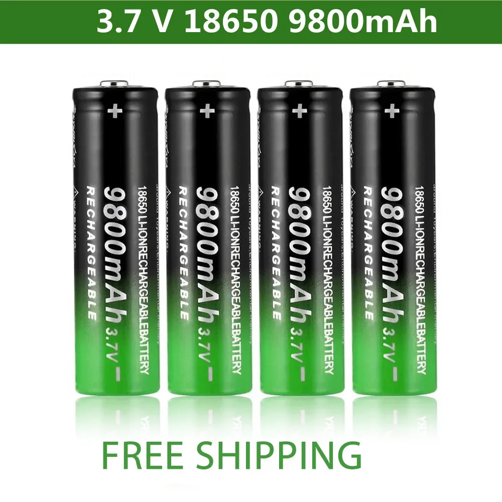 2021new fast charging 18650 battery 9800mah 3.7V 18650 Li ion battery flashlight charging battery +