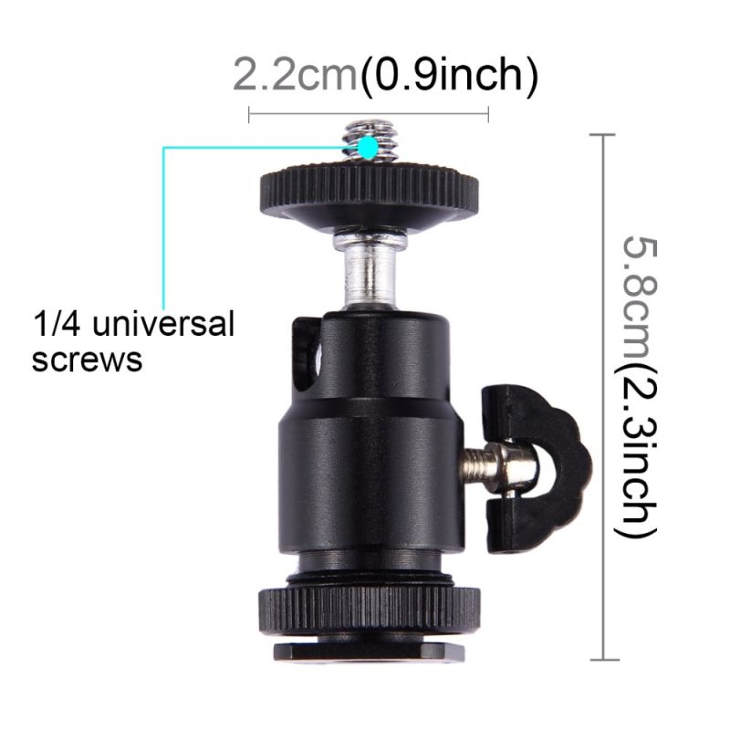 360 Degree Mini Tripod Ball Head Mount Shoe Tripod Head Tripod Screw Head With Lock Swivel For Konsait Brand
