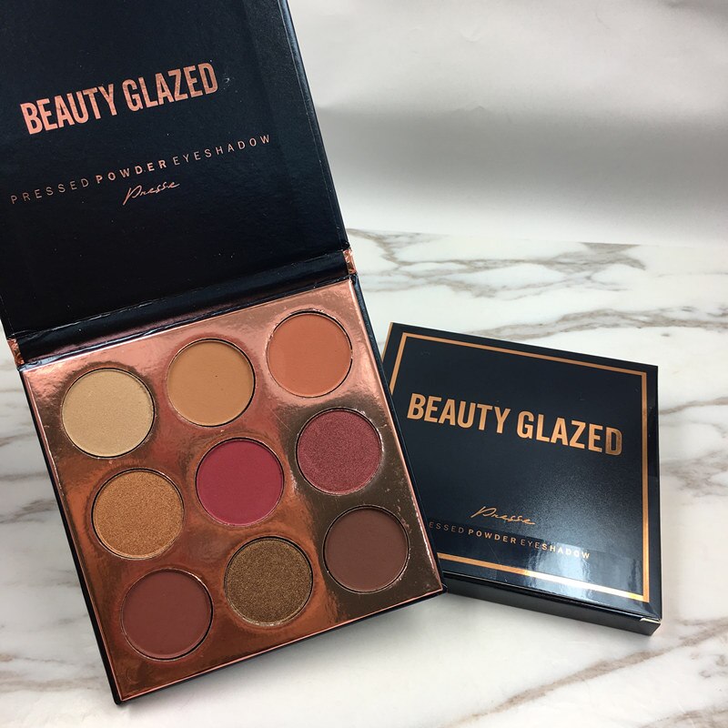 BEAUTY GLAZED Brand 16 Color Pressed Shimmer Matte Glitter Eyeshadow Diamond Rainbow Make Up Cosmetics Eye shadow Magnet Palette: BURGUNDY