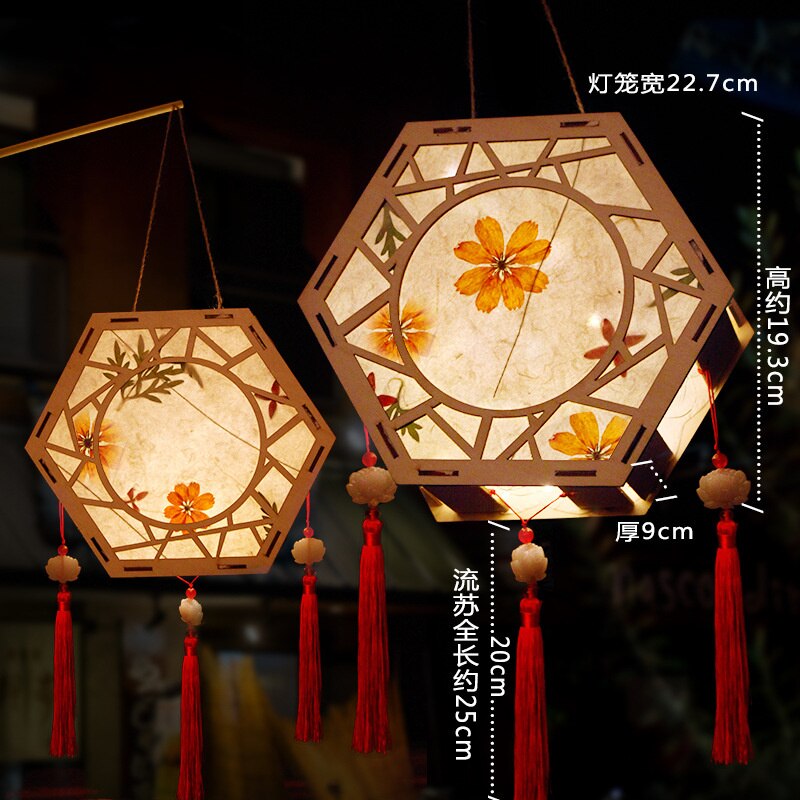 DIY chiński latarnia pałac w stylu Retro przenośny kwiat światła lampy Party świecące latarnie na Mid-Autumn Festival prezent: T