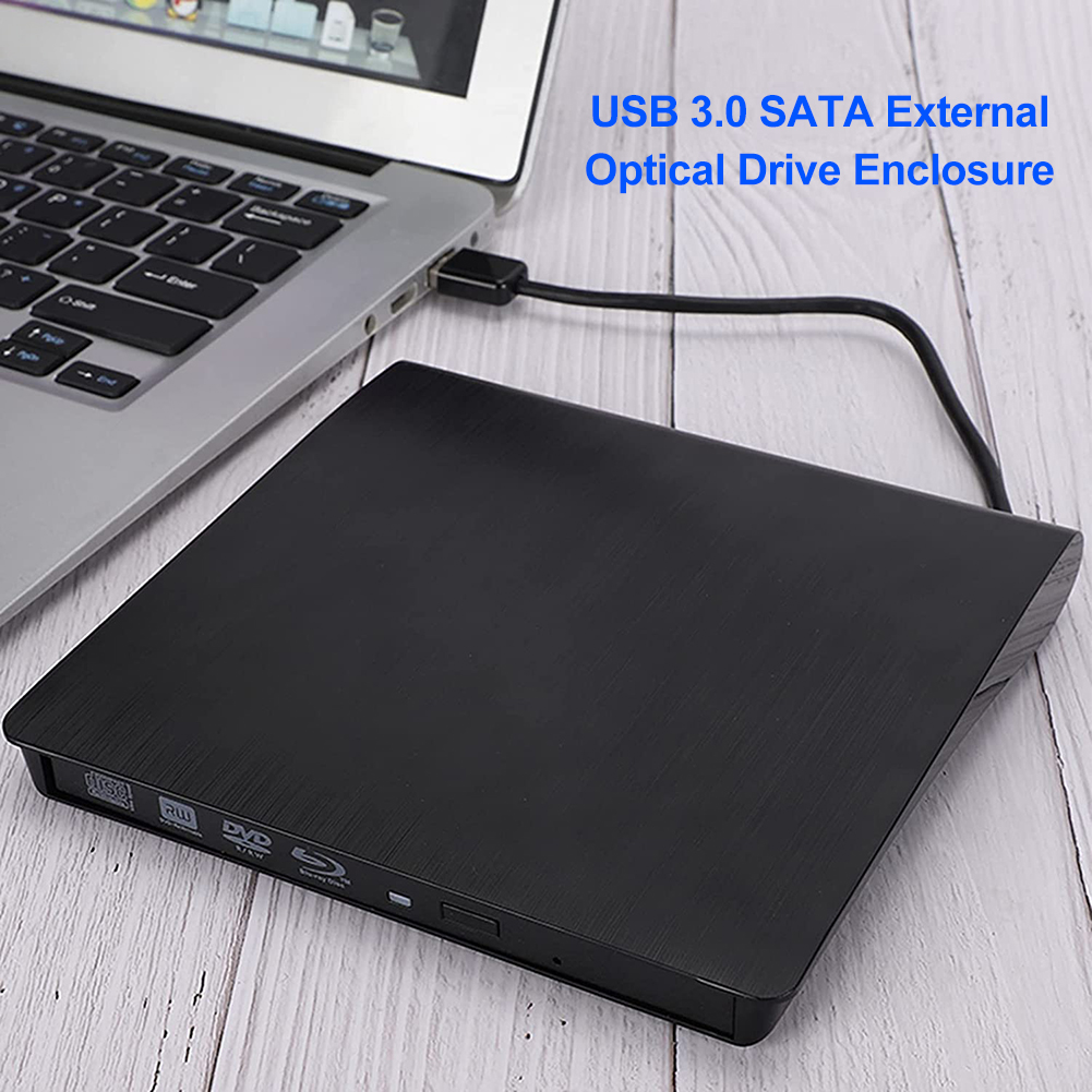 5Gbps 12.7mm USB 3.0 DVD Drive External Optical Drives Enclosure Case DVD CD-ROM RW Player for Laptop Desktop Notebook Computer