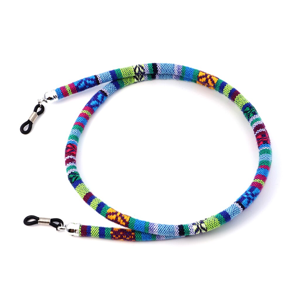 Eyeglass Sunglasses Cotton Neck String Cord Retainer Strap Eyewear Lanyard Holder High-End Ethnic Rope Glasses Chain: Sky Blue