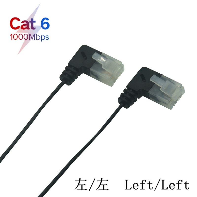 Ultradunne cat 6 ethernetkabel  rj45 links-rechts afgeschuinde utp netwerkkabel patchkabel 90 graden cat 6a lan korte kabel 25cm 1m 2m 3m