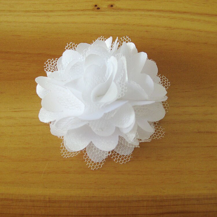 Stoffen bloemen voor hoofdband satijnen gaas rozenbloemen 2 inch 2 " diy bloemen kinderhaaraccessoires 100 stuks/partij