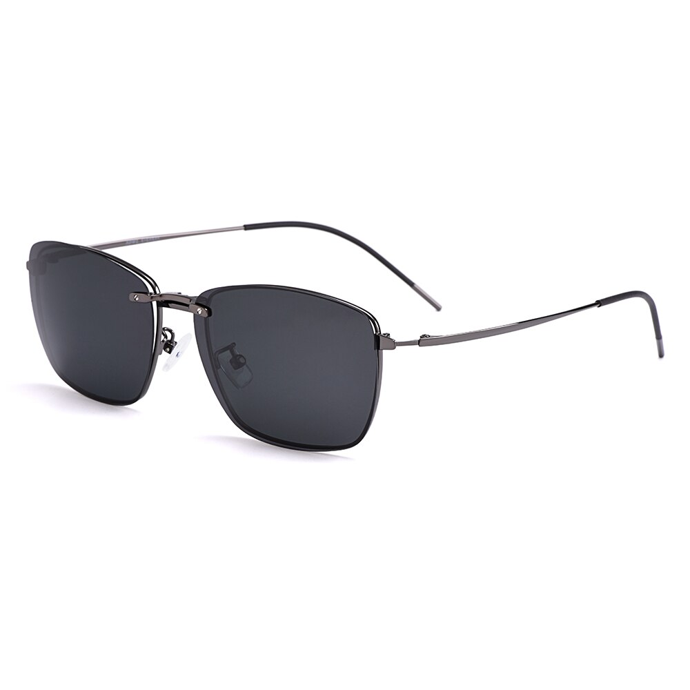 Gmei Optical Men cuadrado ultraligero titanio montura de aleación para gafas polarizadas Clip en gafas de sol mujeres gafas Opticas: C2