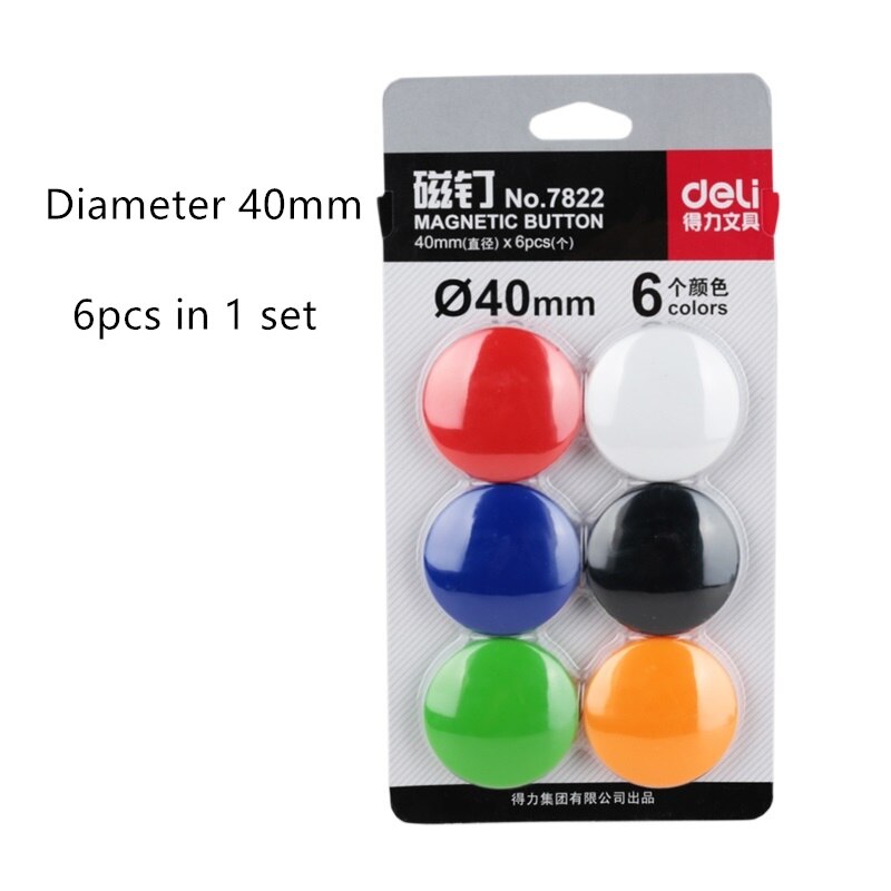 Botón magnético clásico para pizarra blanca, alfiler magnético para nevera de 15mm/17mm/20mm/30mm/40mm, suministros escolares y de oficina, H6699: 40mm