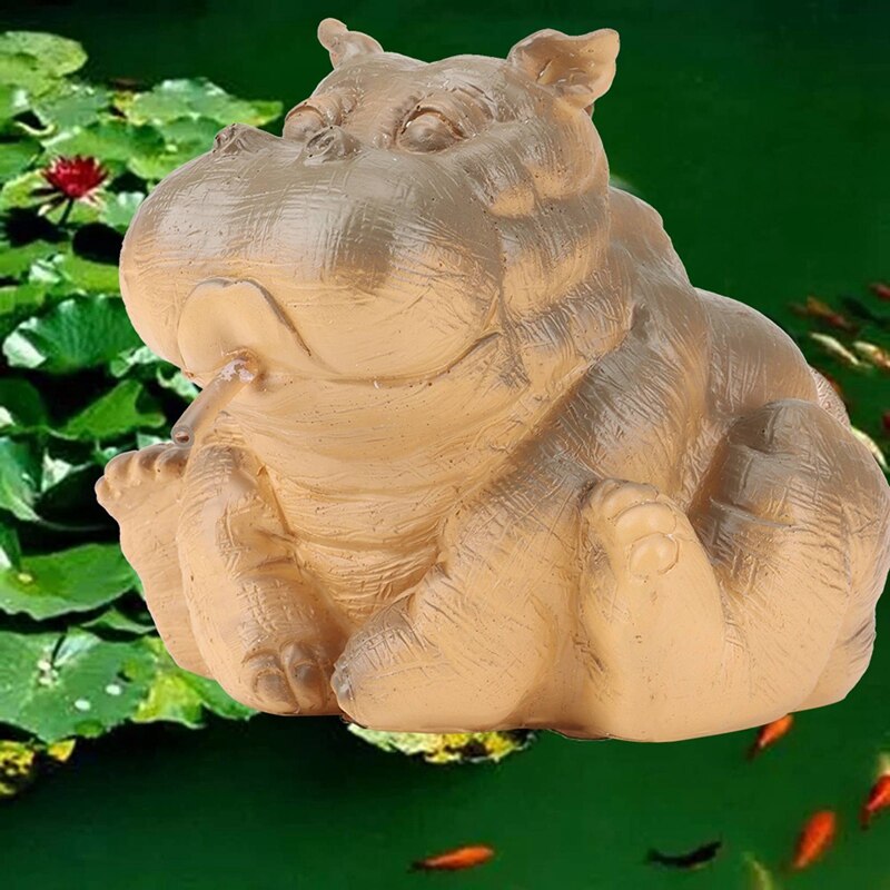 Hippo Decor Pond Spitter Statue, Hippo Garden Statue Animal Pond Sprinkler, Animal Fountain for Garden Decoration