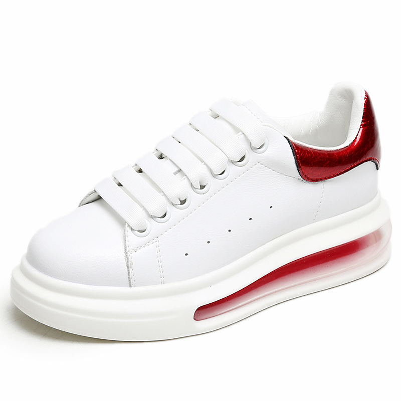 Style Cushion Insole White Shoes Thick Bottomed Casual Sports Shoes Female Spring McQueen White Shoes Women's