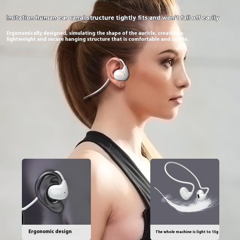 Cuffie a conduzione aerea, auricolari wireless bluetooth impermeabili, auricolari sportivi stereo over-ear con microfono, chiamate per uso quotidiano