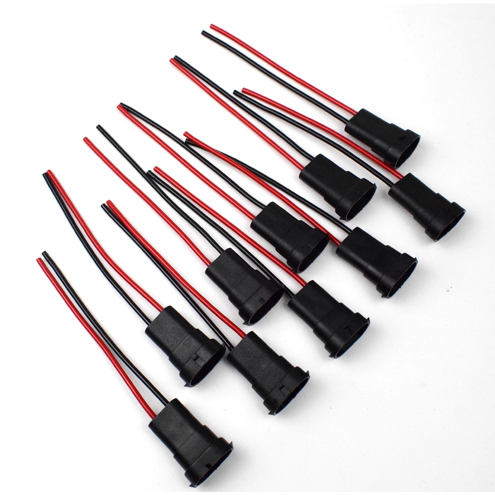 Dyoung 2pcs H11 H9 H8 H16(JP) plug metal base bulb socket lamp holder auto parts male to bus connector copper core wire