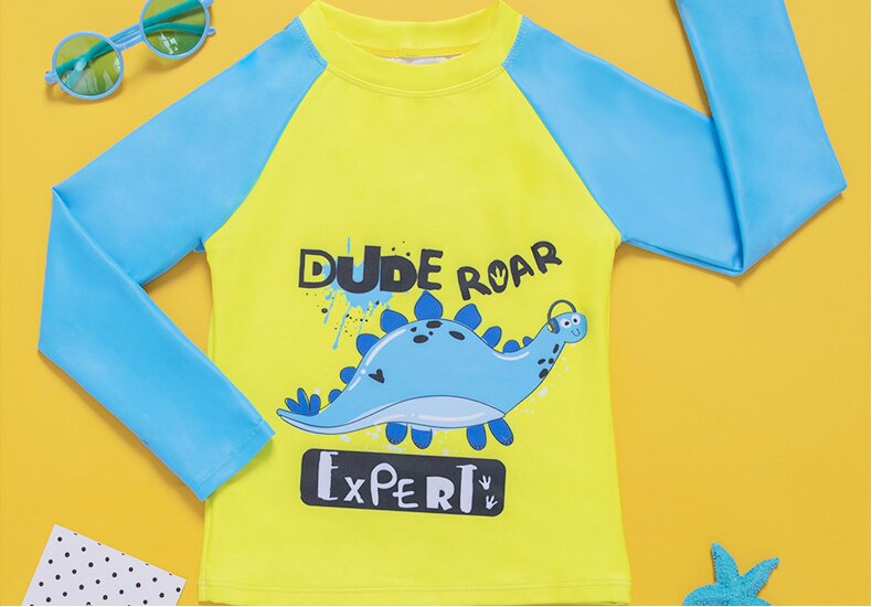 2-6 Jaar Jongens Swimtrunks Arrical Tweedelige Kinderen Badmode Met Dinosaurus Roar Badpak Beachwear TB081