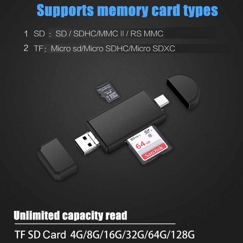 All in One Memory Card Reader MINI USB 2.0 OTG Micro SD/SDHC/SDXC TF Kaartlezer Adapter voor PC Laptop Computer