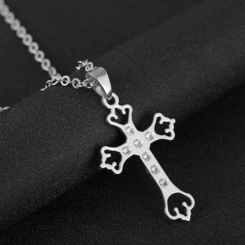 Colgante de lujo con cruz grande para mujer y hombre, colgante de boda de circonia cúbica 5A con Collar, joyería: A20961-Gold