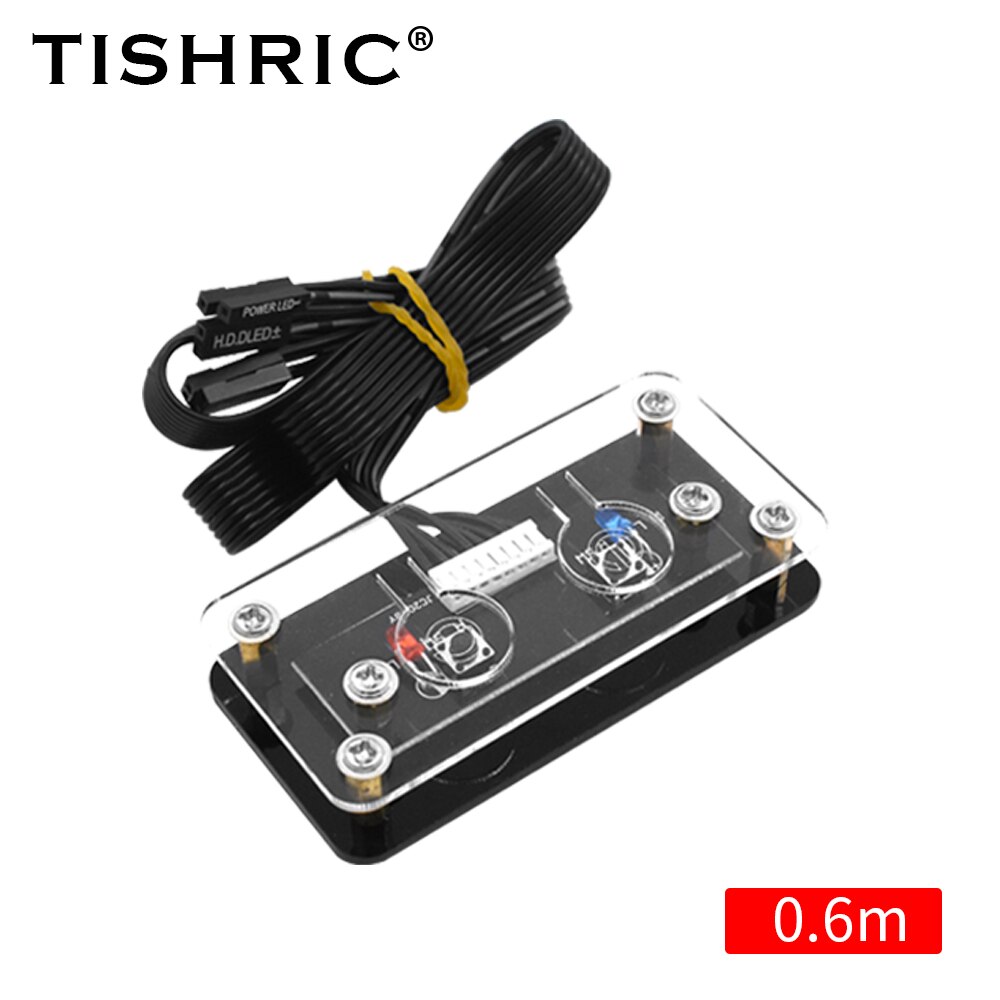 TISHRIC Power Button for PC Desktop External Power Switch/Restart Key PC Power Button 0.6M/1.6M Computer Case Key Button: PC Power Button 0.6M