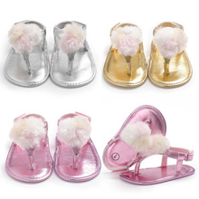 Toddler Infant Baby Girls Summer Casual Shoes Crib Flip Scandal Soft Sole Prewalker Kids Hairball Scandals 0-18 Months