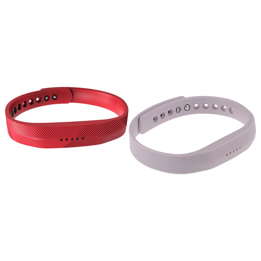 2 Pcs Vervanging Fitness Polsband Sport Workout Tracker Voor Fitbit Flex 2 Wit Rood