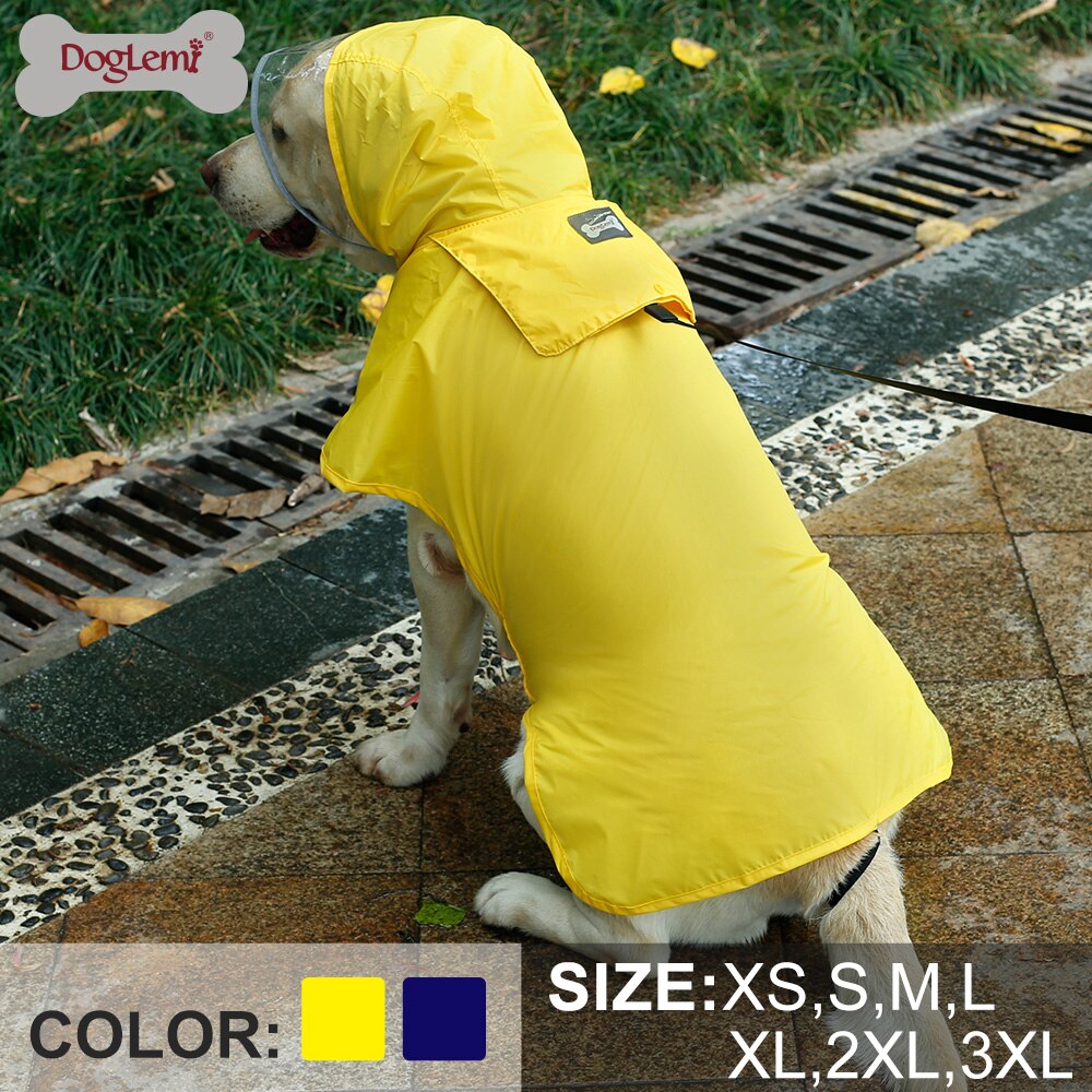 Dog raincoat golden retriever raincoat waterproof nylon rain clothes hooded for small and big large dogs impermeable perro #FS