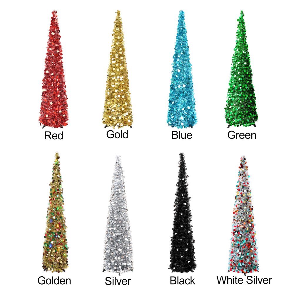 Grand arbre mince de noël pliable en PVC, fournitures de festival pour appartement, bureau, boutique, décoration de , de noël
