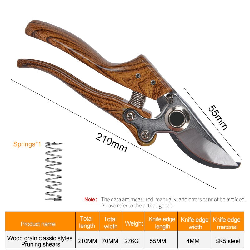 TRANVON Pruning Shears Strong Garden Scissors Tools for Gardening Trimming and Yard Work Garden Shears Tools: brown