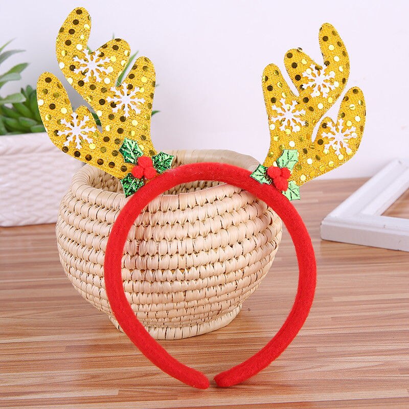 Stylish Christmas Tree Women Girls Cute Headband Hairband Head Band Unique Festival Hair Band Accessories Christmas: Style 3 Yellow