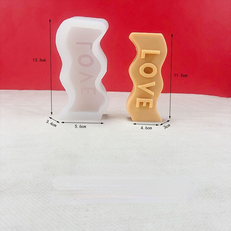 Moules à bougies en Silicone polyvalents, salutations anglaises créatives, pour plâtre, savon, mots anglais, bricolage: LOVE