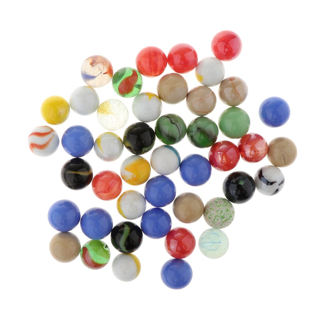 Juego de bolas de mármol de cristal para decoración de tanques de peces, juguetes de damas chinas divertidos, 16mm, 45 Uds.