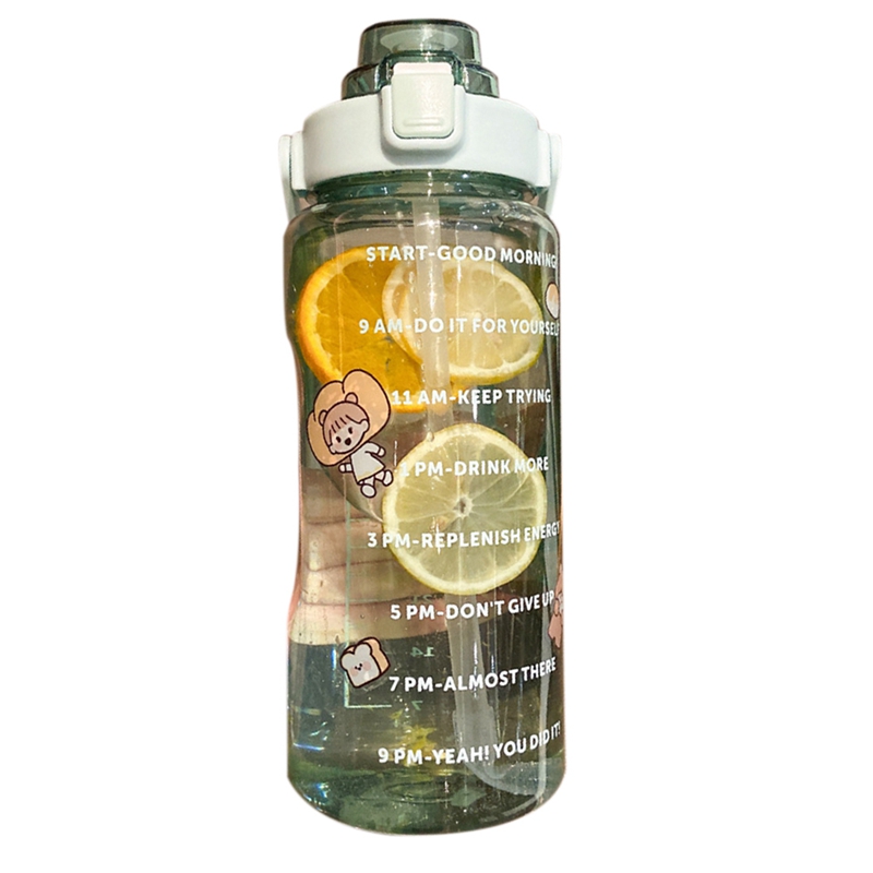 2L Sports Bottle With Straw Portable Summer Outdoor Fitness Hiking Bicycle Drinking Bottle: ブルゴーニュ