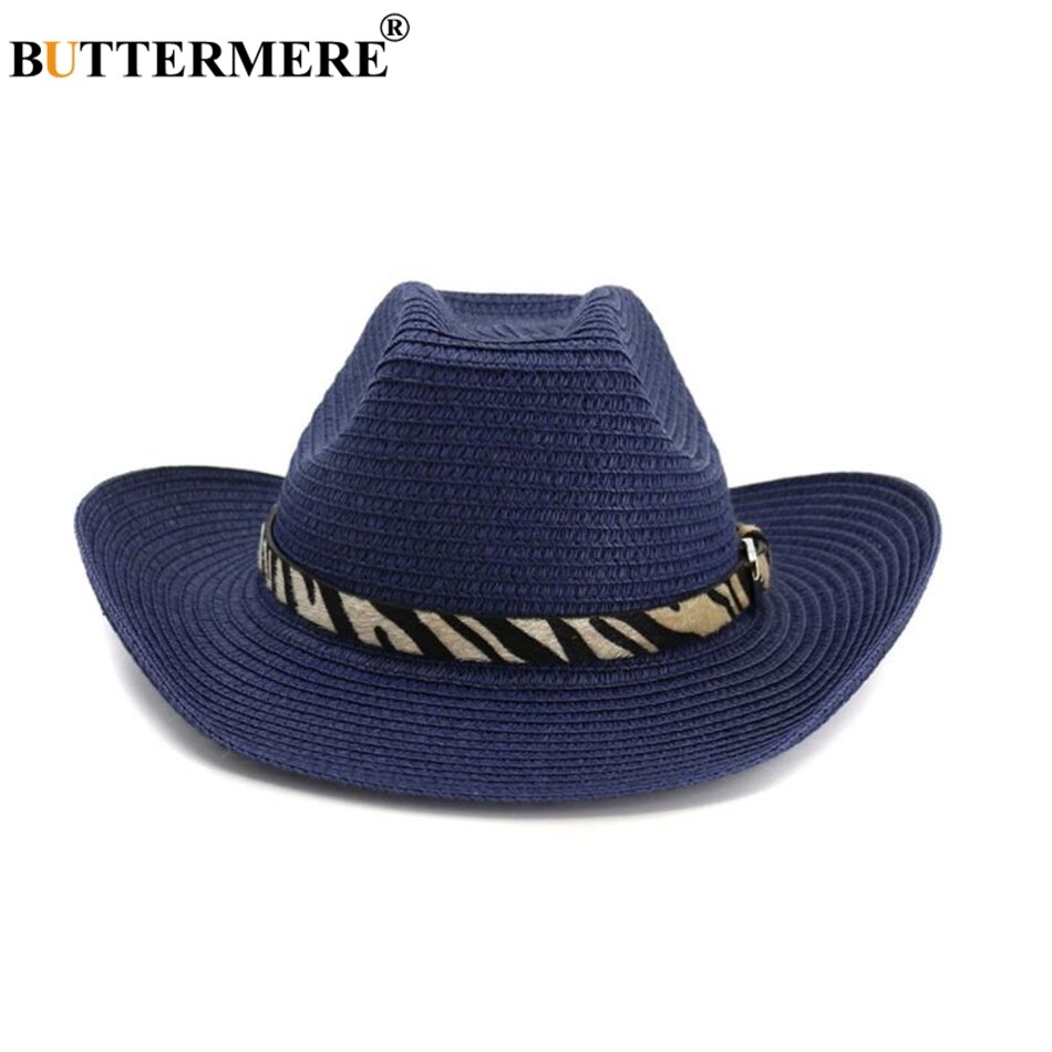 Buttermere hatt cowboy svart manlig kvinnlig stråhatt strandhatt leopard western cowboyhattar män kvinnor utomhus vår sommar solhatt