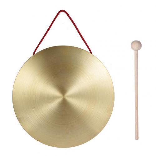 15cm Hand Gong Toy Brass Copper Chapel Opera Percussion with Round Play Hammer: Default Title