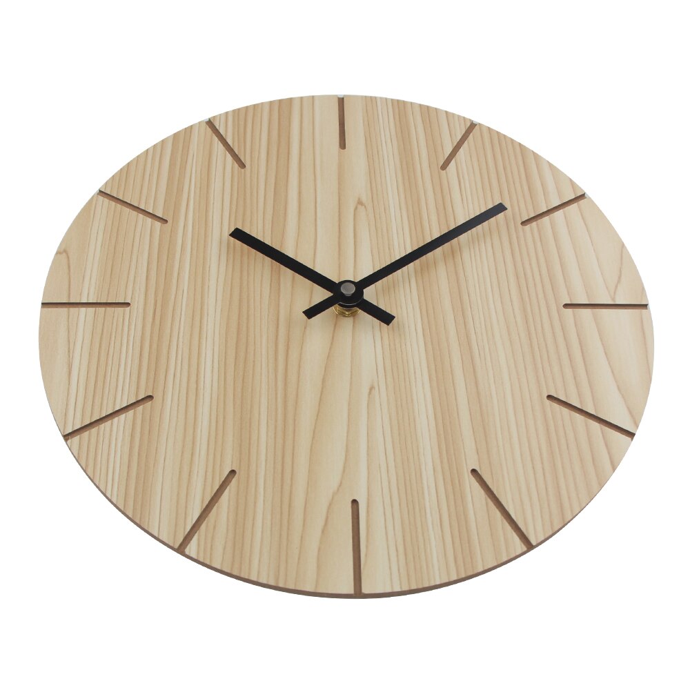Modern Wall Clock Round Wooden Digital Wall Clock Silent Living Room Wall Decor Home Decoration Watch Wall