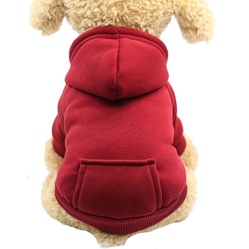 Ropa para perros con capucha de invierno de 6 tallas XS-XXL abrigo para perros con capucha de cuatro patas suéter pequeño cachorro de perro abrigo ropa de algodón para cachorros: red / S