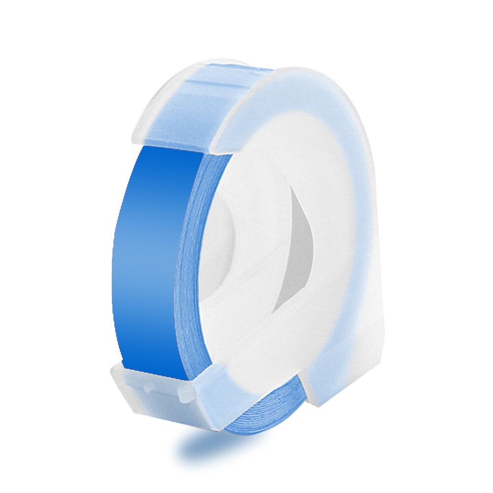 1 roll 9MM Compatible for Dymo 3D Plastic Embossing Tapes for DYMO 1011 1610 12965 MOTEX E101 Label Makers: White on Blue