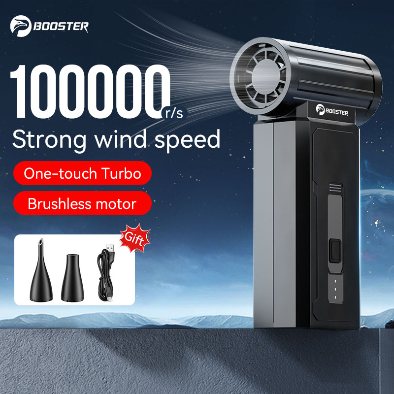 Booster jetfan  w01 kraftig luftblåser bærbar trådløs tastaturrenser 100000 o/min børsteløs sterk turbovifte luftstøvsuger