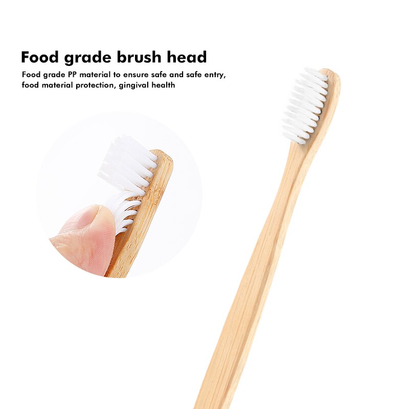 Natural Bamboo Handle Soft Toothbrush Teeth Whitening Eco Friendly Wooden Tooth Brush Soft Bristle Tip Charcoal Adults Oral Care