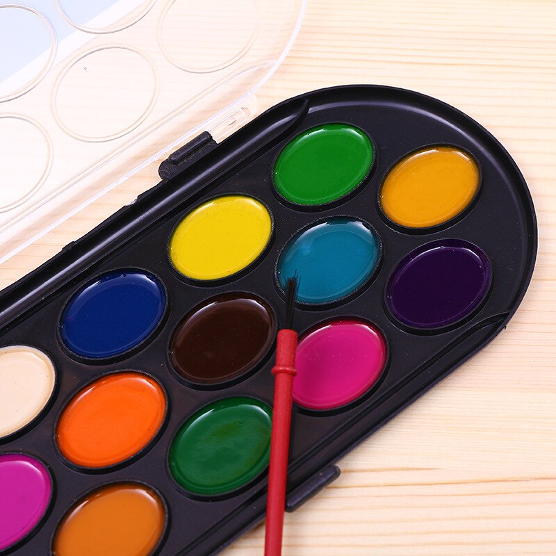 16 Kleuren Solid Aquarel Verf Verf Doos Met Penseel Professionele Heldere Kleur Draagbare Schets Aquarel Palet