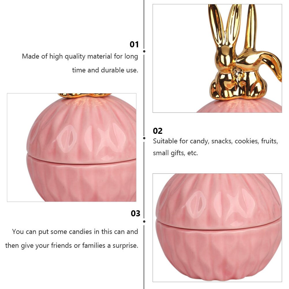 1Pc Candies Jar Ceramic Candy Container Can Jewelry Box for Party