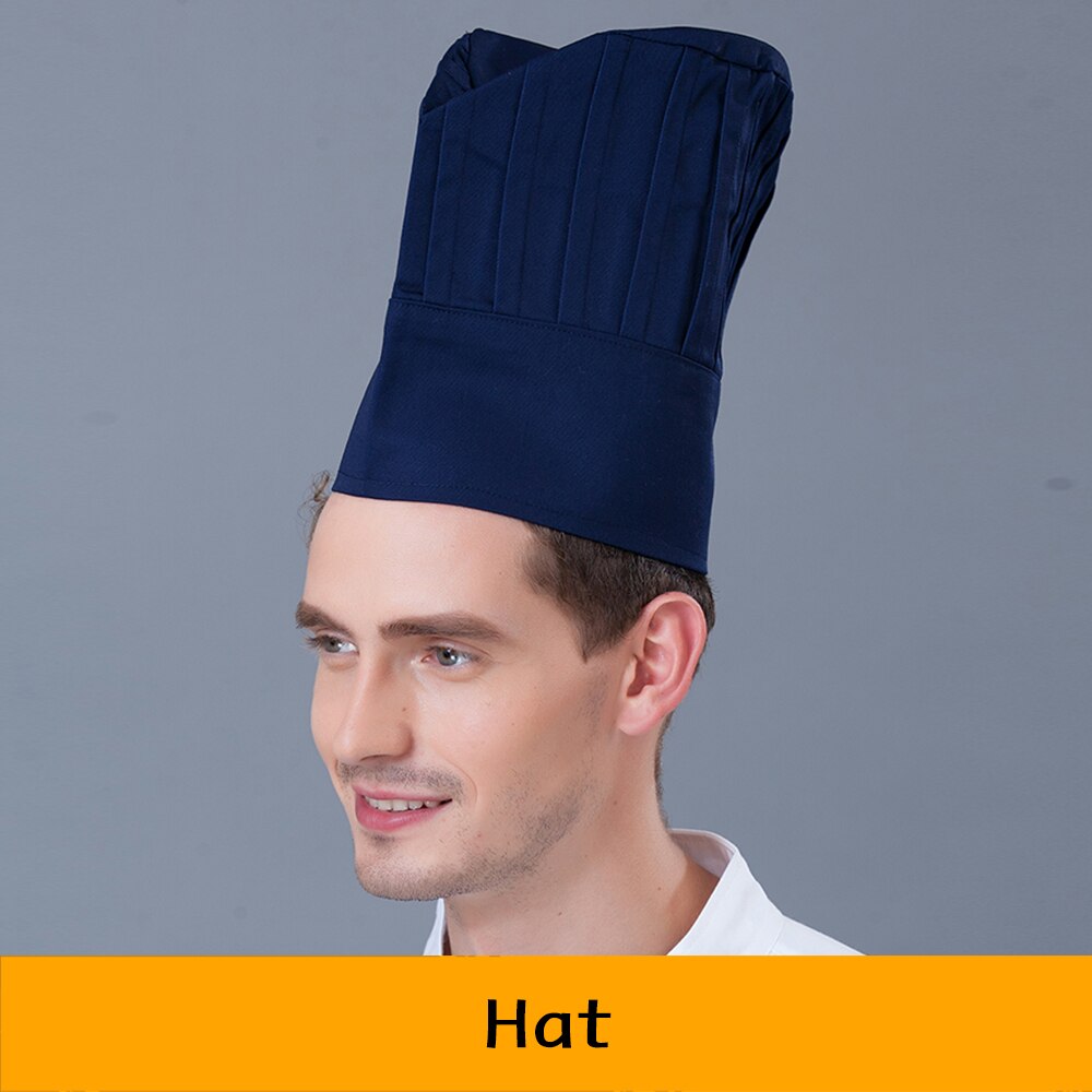 Gorro de Chef elástico para Chef, uniforme de Cocinero, restaurante, cocina, Catering, Gorro alto elástico, hojaldre para Postres, pasteles, hornear, Unisex: Azul
