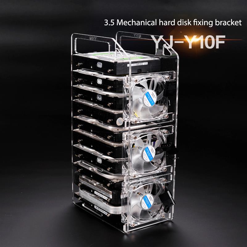 DIY Acrylic Hard Drive Bracket Transparent Hard Disk Shelf Desktop Computer External Storage Box HDD Hard Disk Drives Cage