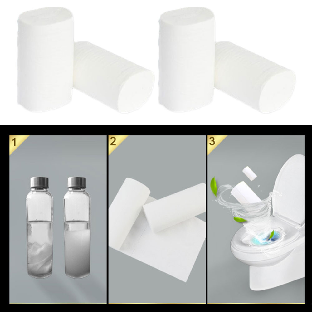 10 Rolls Coreless Roll Paper 4-Layer Thicken Wood Pulp Paper Towel Household Toilet Paper Bathroom Tissue For Home use