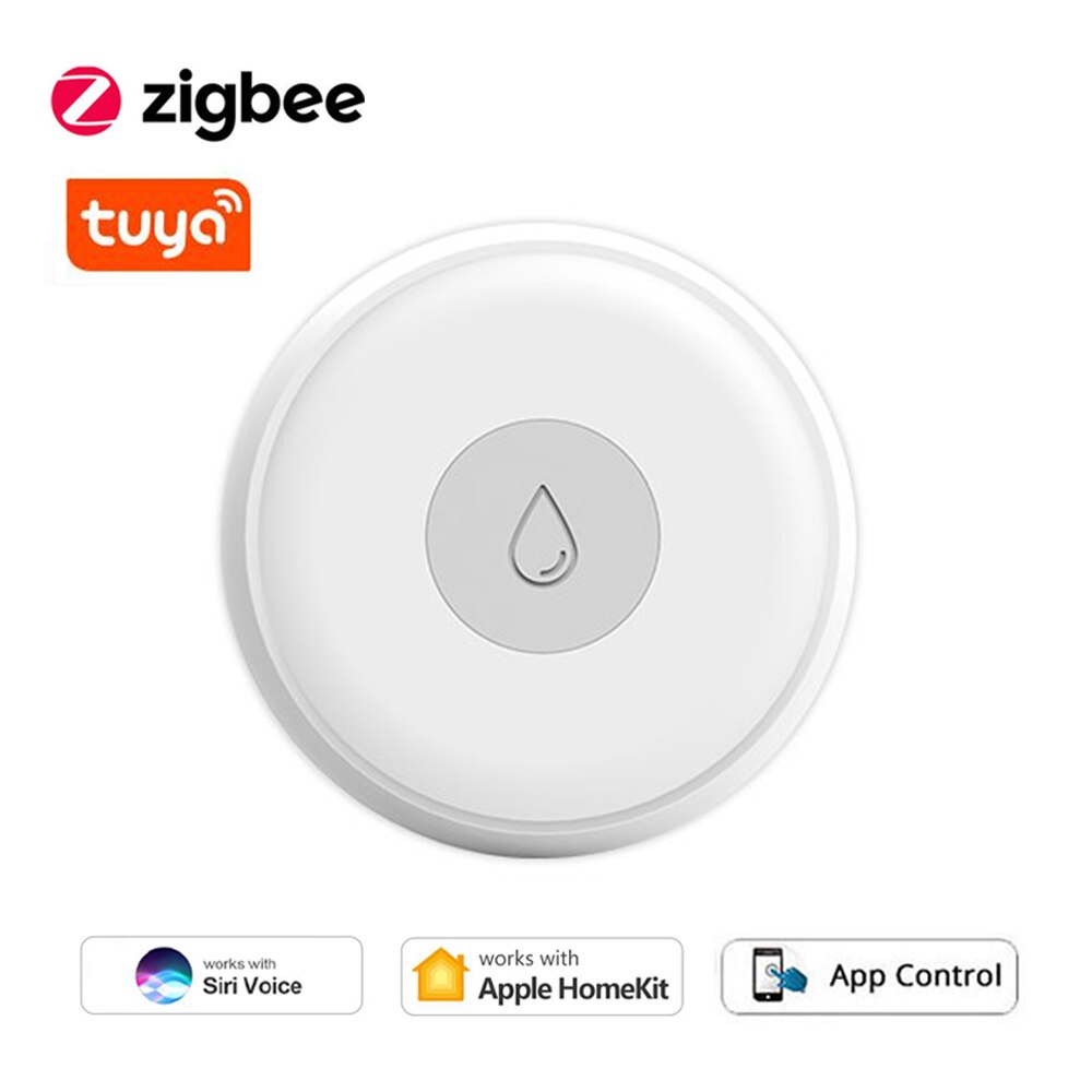 Tuya Smart Zigbee Water Lek Beveiliging Detector Smart Home Overloop Alarm Flood Lekkage Sensor Alexa Homekit Siri Voice Control