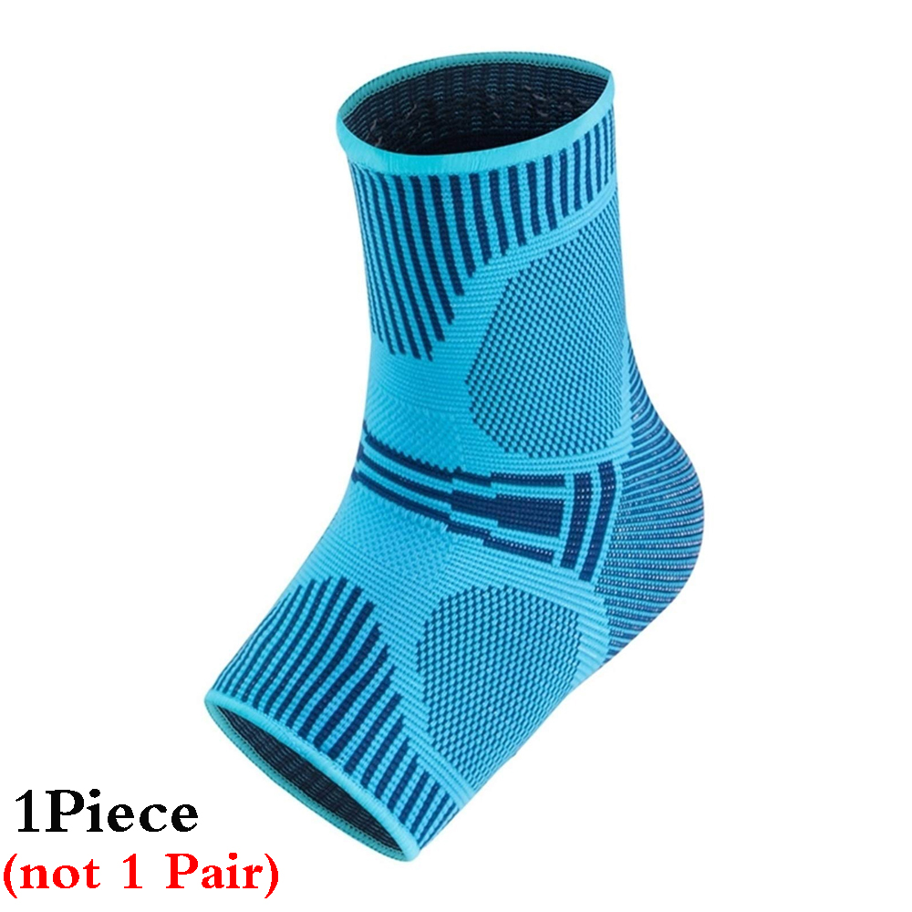 TopRunn 1Pc cavigliera sport pallacanestro calcio compressione piede caviglia manica elastica supporto Brace Guard calzini protettivi: 1pcs-blue / L
