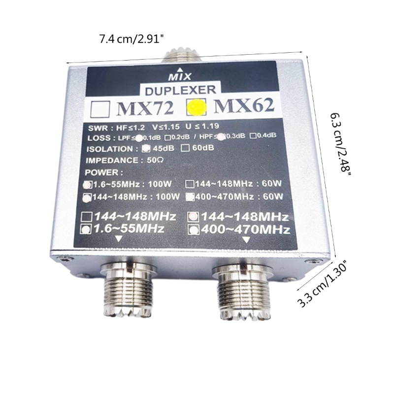 Le coupleur d'antenne E56B Duplexer MX62 améliore le récepteur de Signal pour FT857D FT911 ATAS-120A