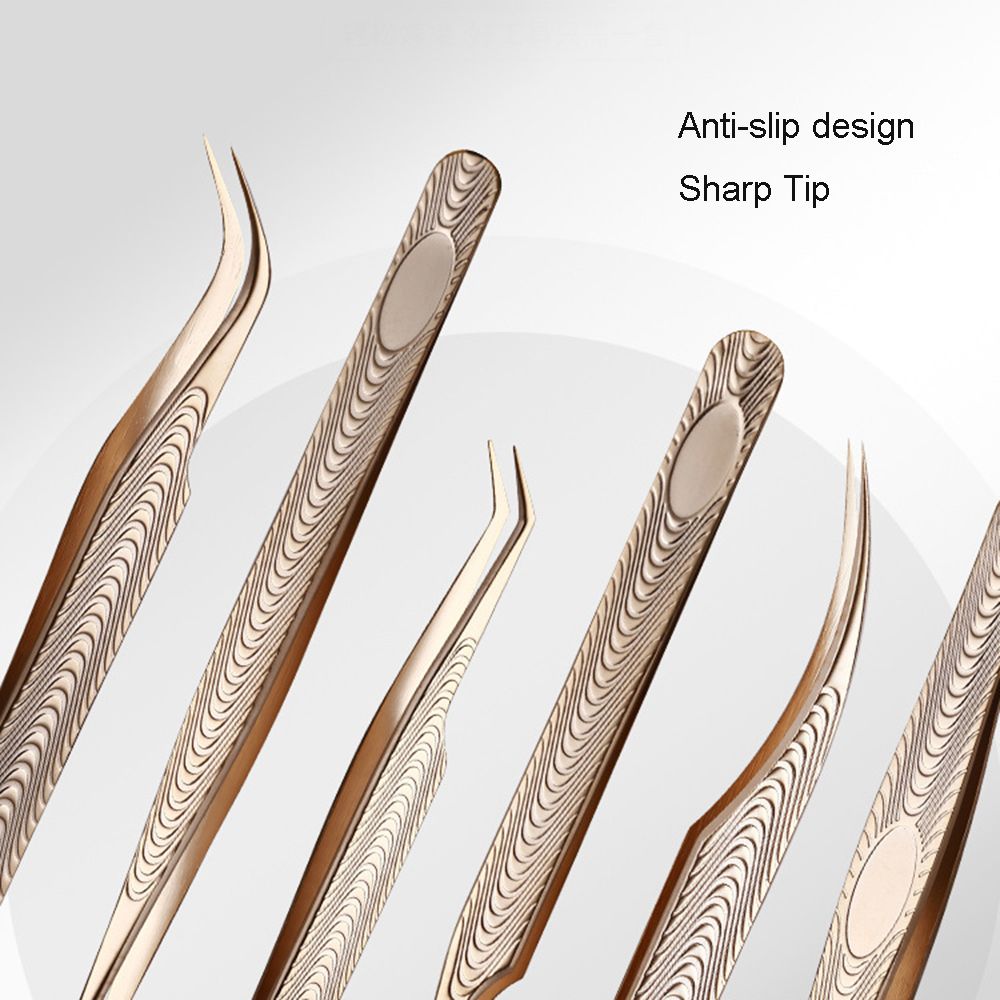 1 PC Volume Eyelash Extensions Tweezers Stainless Steel Lash Tweezers Curved Precise Tweezers for Eyelash Extensions Application