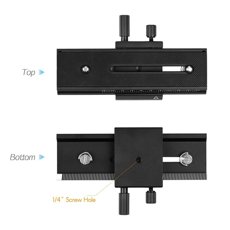 Aluminium Quick Release Plate Qr Plaat Met Dual 1/4 Inch Schroeven Vernier Instelknop Voor Camcorder Statief