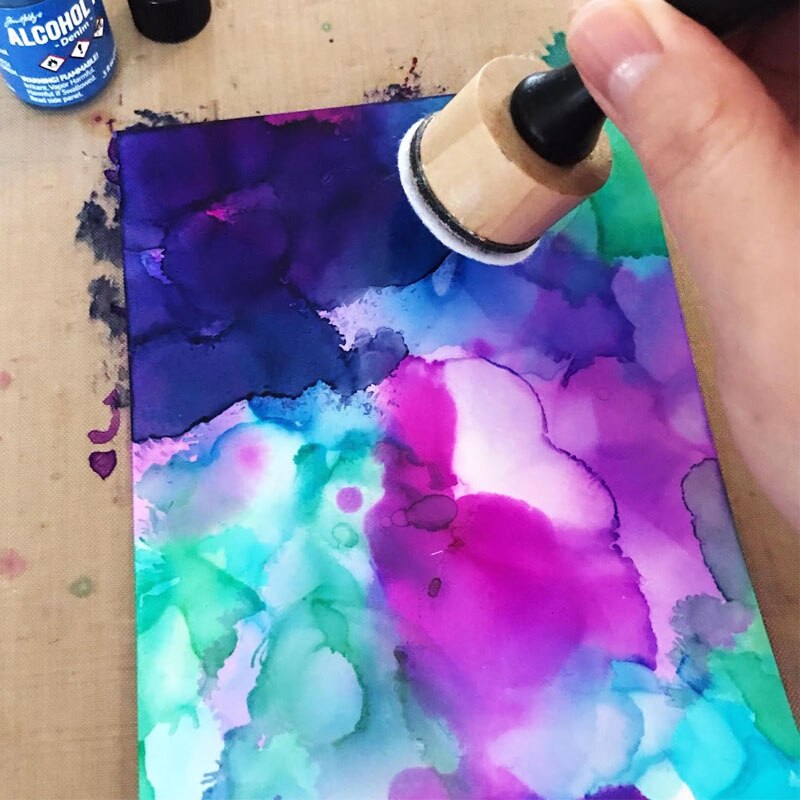 Alcohol Ink Mini Applicator Tool Felts Foams Air Blower Paint for Paper Craft Card Making Scrapbooking