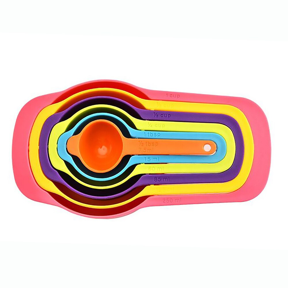 Juego de cucharas de taza medidora anidadas, utensilios de cocina para hornear, coloridos, 6 uds.