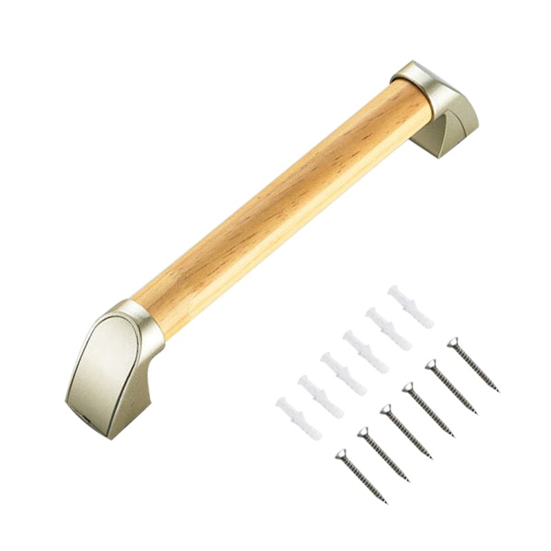 Barra de agarre de ducha antideslizante, barra de agarre de baño de madera maciza cromada, mango de equilibrio de baño, soporte de riel de mano de seguridad: A