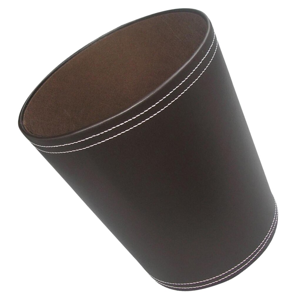 Coffee/Cubo de cuero PU negro, Rubbis, contenedor de residuos de estilo Retro h, cubo de basura,